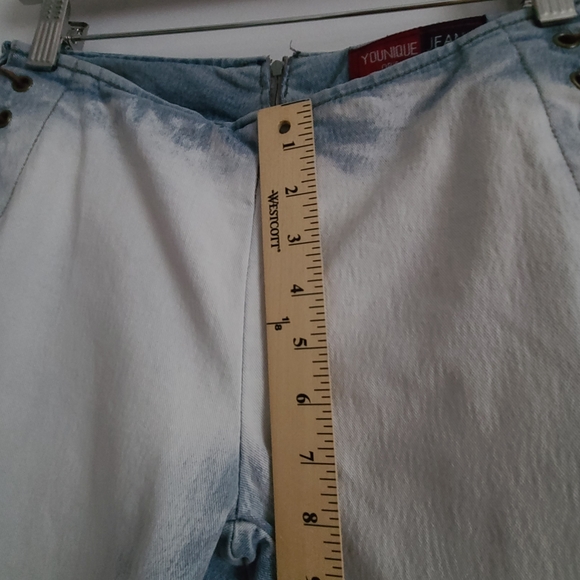 Vintage Younique Flare Jeans in White and Light Blue Size 5 - Picture 4 of 14